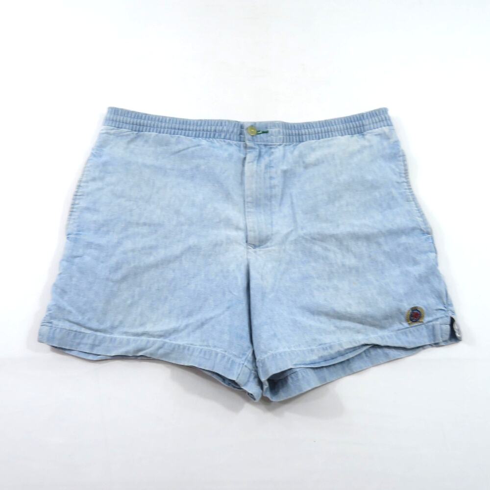 Tommy Hilfiger Denim Yacht Sailing Shorts Embroidered Logo Blue Sz M 34x5 1990s